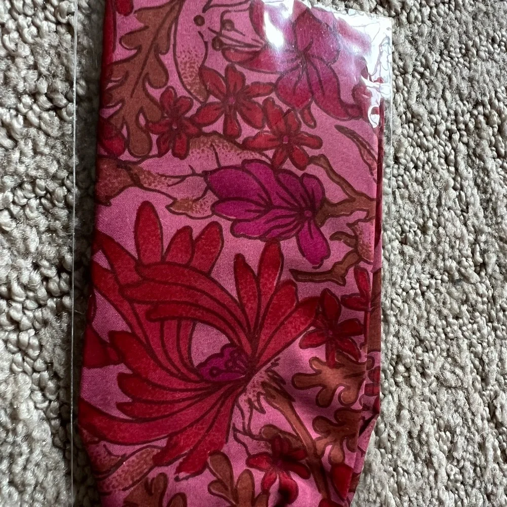 🌸🇹🇭🌺 100% Thai Silk Pink and Red Floral Headband 🌸🇹🇭🌺